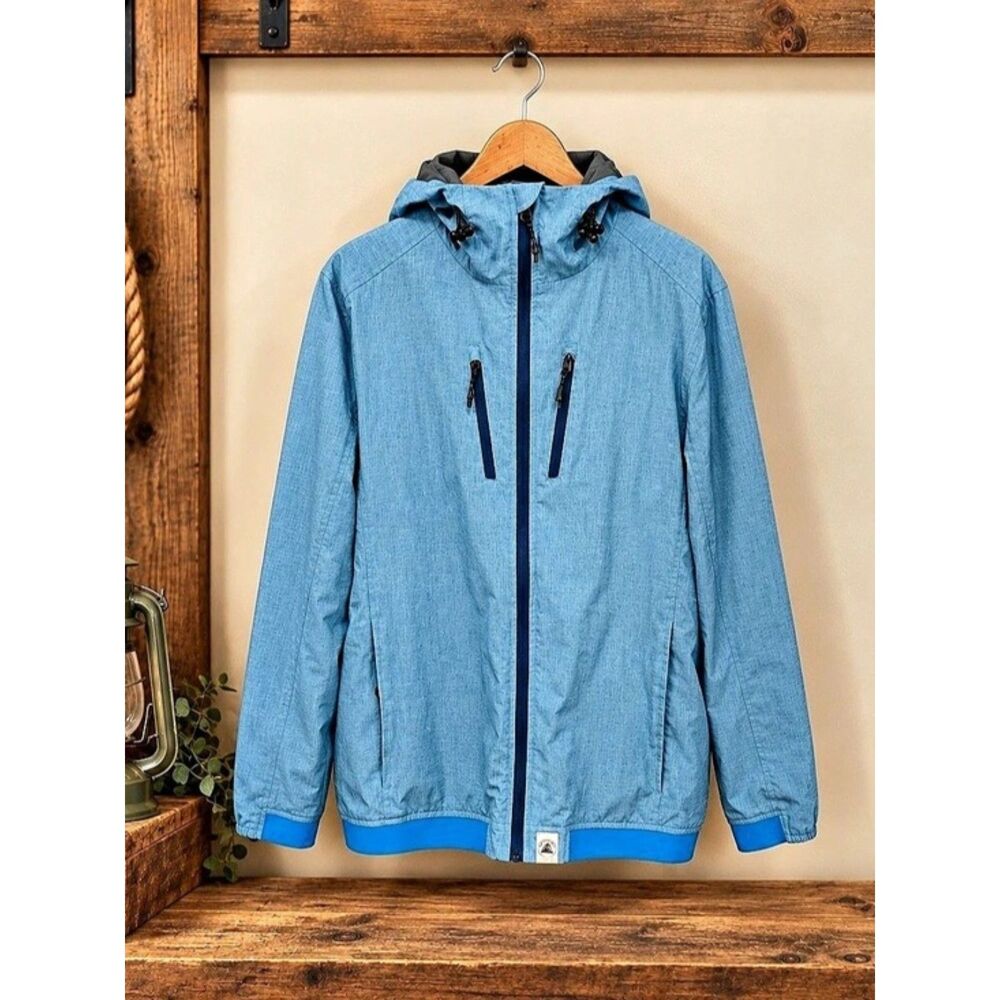 Mapamyumco Men’s Medium Blue Hooded Jacket Windbreaker